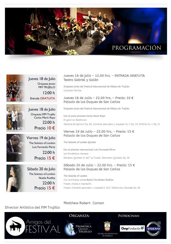 promusica ciudad de trujillo  III edición del Festival Internacional de Música Ciudad de Trujillo