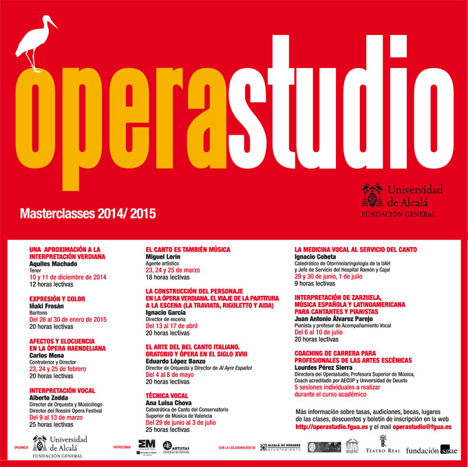 operastudio  Nuevo programa de Masterclasses y otras actividades