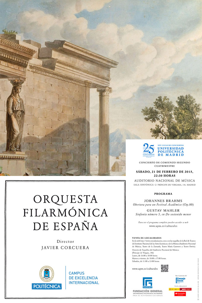 universidad politecnica de madrid  Obras de Brahms y Mahler en el XXV Aniversario del Ciclo Sinfónico UPM